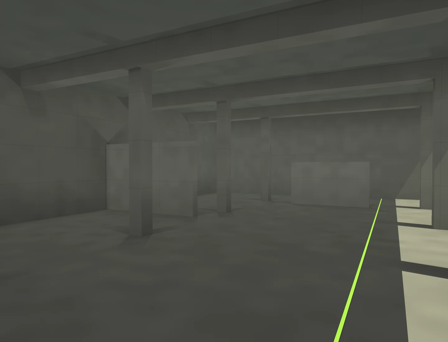 Illustrative unfinished architectural interior
